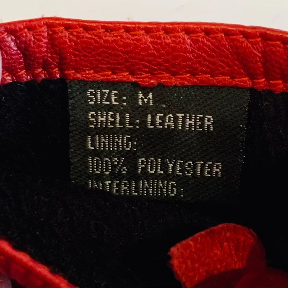 Women’s Thinsulate Red‎ Leather Gloves M